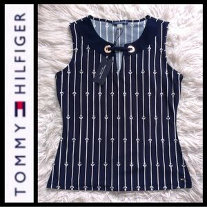 NWT Tommy Hilfiger Navy Anchor Print Top